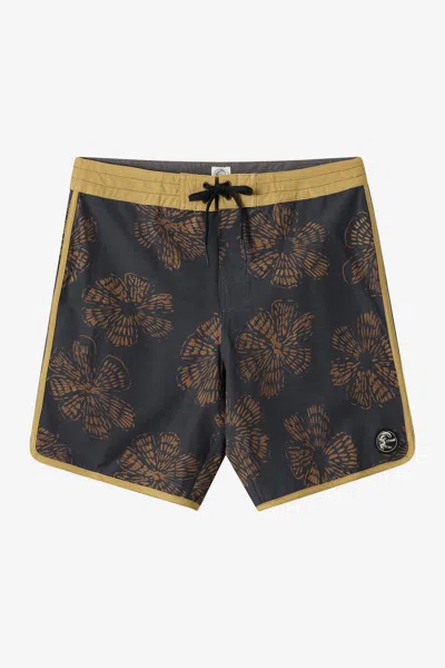 O'neill Men's O'riginals Print Scallop 18" Board Shorts In Black