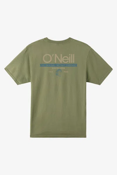 O'neill Men's O'riginals Wordmark Relaxed Fit T-shirt In Green