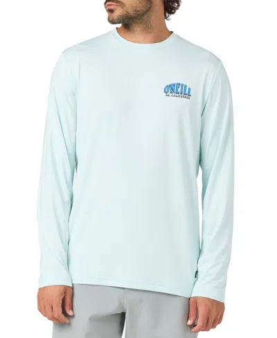 O'neill Men's Phrase Long-sleeve Crewneck Rash Guard In Pastel Blue