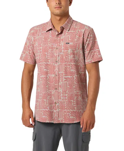 O'neill Men's Printed Short-sleeve Shirt In Pink