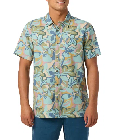 O'neill Men's Printed Short-sleeve Shirt In Blue