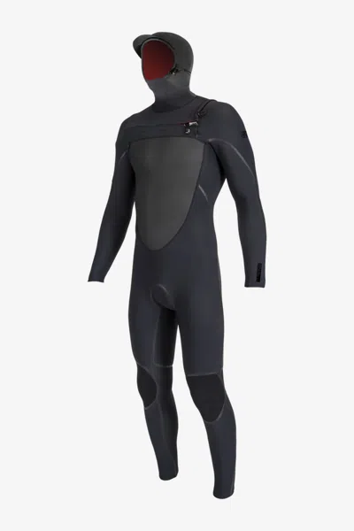 O'neill Men's Psycho Tech 5/4mm+ Chest Zip Full Wetsuit W/ Hood In Black