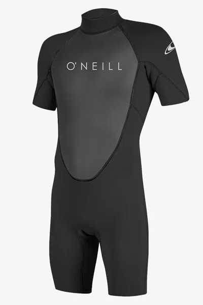 O'neill Men's Reactor-2 2mm Back Zip Short Sleeves Spring Wetsuit In Black
