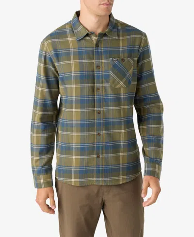 O'neill Men's Redmond Plaid Button Shirt In Deep Lichen Green