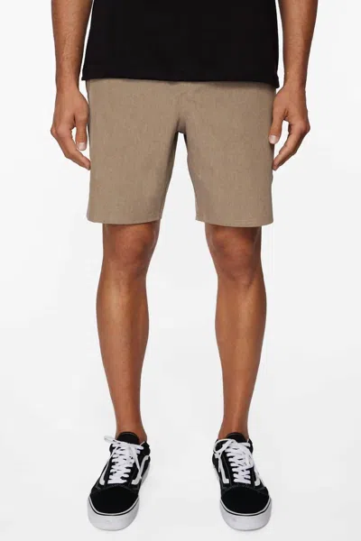 O'neill Men's Reserve Elastic Shorts In Khaki Heather In Gray
