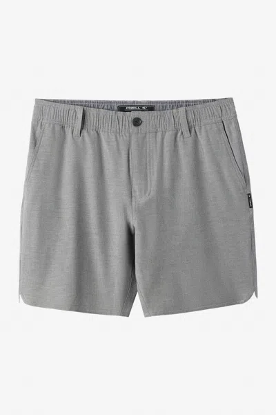 O'neill Men's Reserve Light Check 18" Scallop Hybrid Shorts In Gray