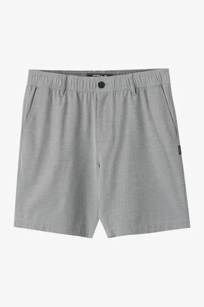 O'neill Men's Reserve Light Check Elastic Waist 18" Hybrid Shorts In Gray
