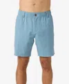 O'neill Men's Reserve Light Check Scallop Elastic Waist Shorts In Indigo