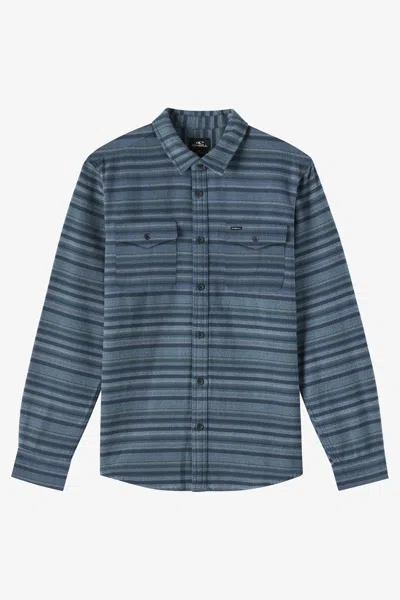 O'neill Men's Richmond Flannel Standard Fit Long Sleeve Shirt In Blue