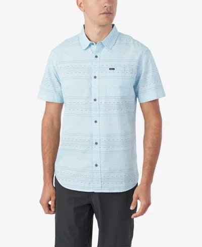 O'neill Men's Seafaring Stripe Short Sleeve Standard Shirt In Blue