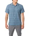 O'neill Seafaring Stripe Stretch Short Sleeve Button-up Shirt In Blue