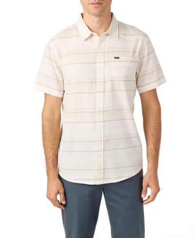 O'neill Men's Seafaring Stripe Stretch Shirt In White