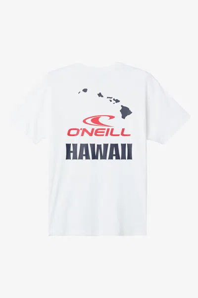 O'neill Men's Square Up Hawaii Classic T-shirt In White