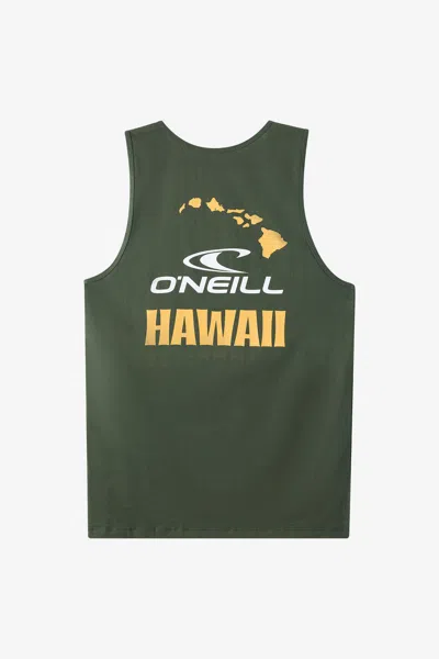 O'neill Men's Square Up Hawaii Tank Top In Hunter Green