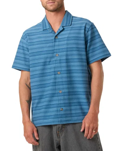 O'neill Men's Striped Herringbone Camp Collar Shirt In Multi