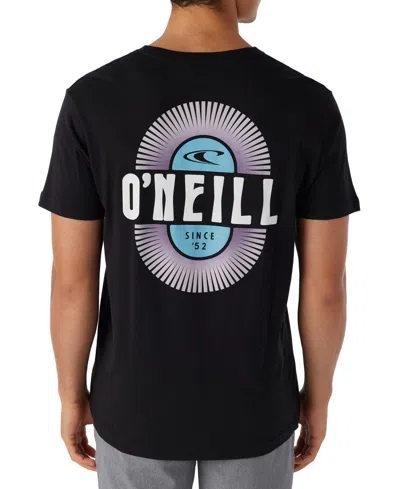 O'neill Men's Sunny Day Relaxed Fit Short-sleeve Logo Graphic Crewneck T-shirt In Black