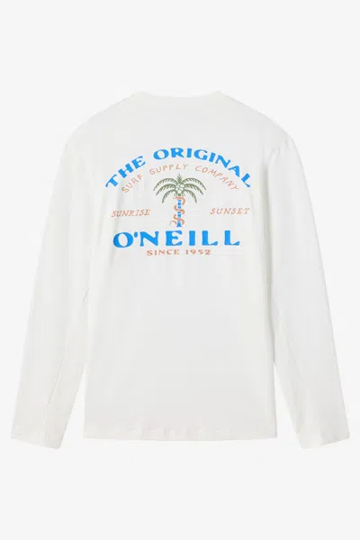 O'neill Men's Surf Supply Upf Standard Fit Long Sleeve T-shirt In White