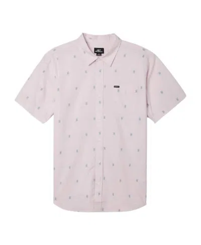 O'neill Men's Tame Dobby Short Sleeve Shirt In Haze In Pink