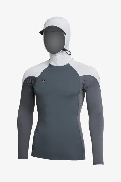 O'neill Men's Thinskins Neo-skins Long Sleeves Top W/ Hood In Gray