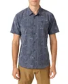 O'neill Trvlr Upf Traverse Short Sleeve Performance Button-up Shirt In Blue