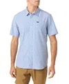 O'neill Trvlr Upf Traverse Print Short Sleeve Performance Button-up Shirt In Blue
