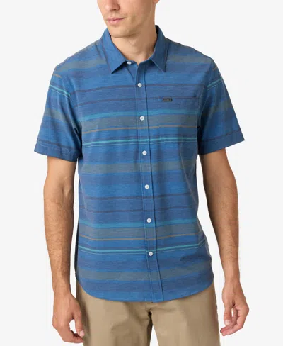 O'neill Men's Traveler Upf Traverse Stripe Shirt In Midnight Navy