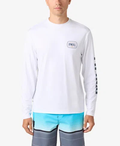 O'neill Men's Traveler Upf Wordmark Long Sleeve T-shirt In White