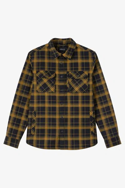 O'neill Men's Trvlr Micro High Pile Lined Flannel Long Sleeve Shirt In Multi