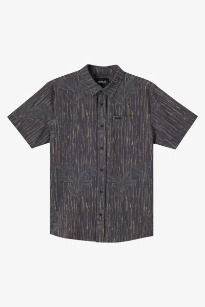 O'neill Men's Trvlr Perforated Print Standard Shirt In Gray