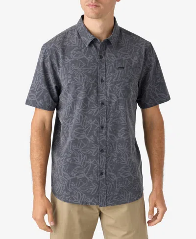 O'neill Men's Trvlr Short Sleeve Printed Button-front Performance Shirt In Graphite
