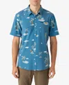 O'neill Men's Trvlr Short Sleeve Printed Button-front Performance Shirt In Real Teal