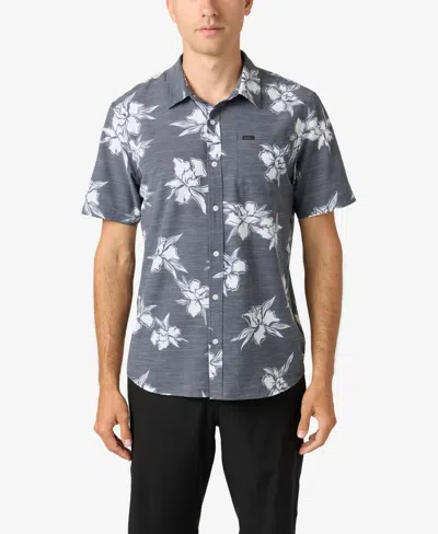 O'neill Men's Upf Traverse Slub Short Sleeve Relaxed Shirt In Graphite