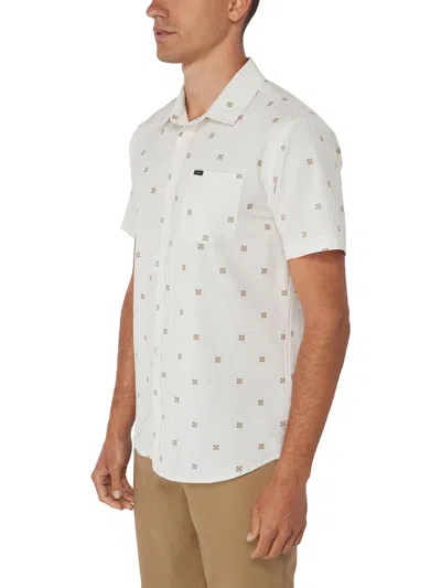 O'neill Mens Polo Collared Button-down Shirt In White