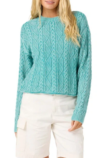 O'neill Misha Cable Knit Sweater In Blue