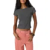 O'neill Monette Pointelle Rib Crewneck T-shirt In Gray