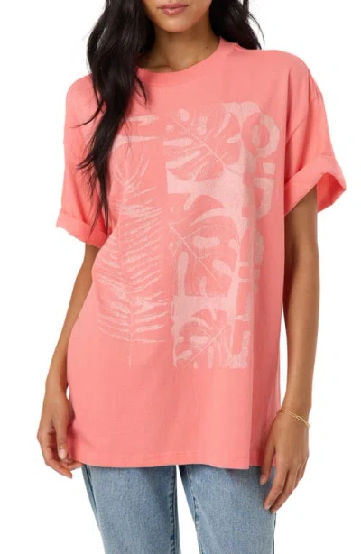 O'neill Monsterra Oversized Graphic T-shirt In Pink