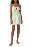O'neill Natalya Geo Print Tie Front Cotton Dress In Green