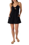 O'neill Natalya Tie Front Cotton Dress In Black