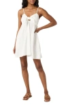 O'neill Juniors' Natalya Sleeveless Tie-front Mini Dress In White