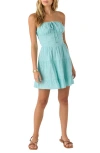 O'neill Naya Eyelet Embroidered Strapless Cotton Minidress