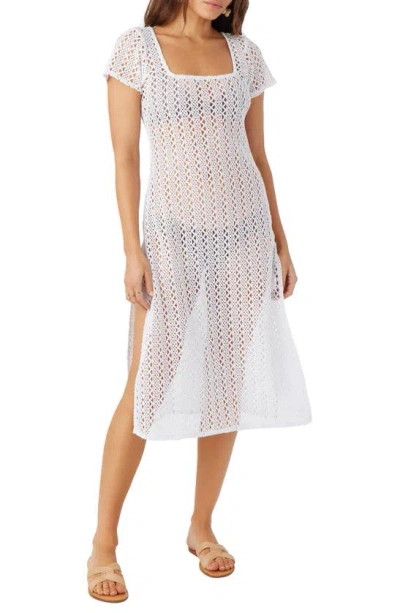 O'neill Nina Sheer Cover-up Midi Dress In White