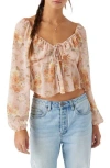 O'neill Noa Naya Floral Babydoll Shirt In Rose Dust