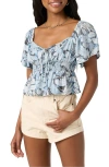 O'neill Nola Palmetto Babydoll Top In Slate