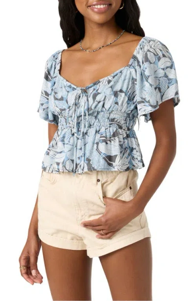 O'neill Nola Palmetto Babydoll Top In Slate