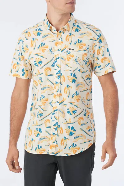 O'neill Oasis Eco Modern Short Sleeve Woven Shirt In Cream In Multi
