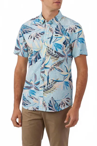 O'neill Oasis Eco Modern Short Sleeve Woven Shirt In Sky In Blue