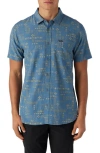 O'neill Oasis Eco Modern Slim Fit Short Sleeve Button-up Shirt In Copen Blue