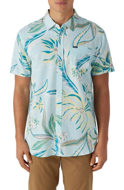 O'neill Oasis Eco Modern Slim Fit Short Sleeve Button-up Shirt In Sky Blue