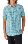 O'neill Oasis Eco Modern Slim Fit Short Sleeve Button-up Shirt In Turquoise