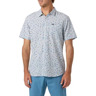 O'neill Oasis Floral Short Sleeve Button-up Shirt In Blue